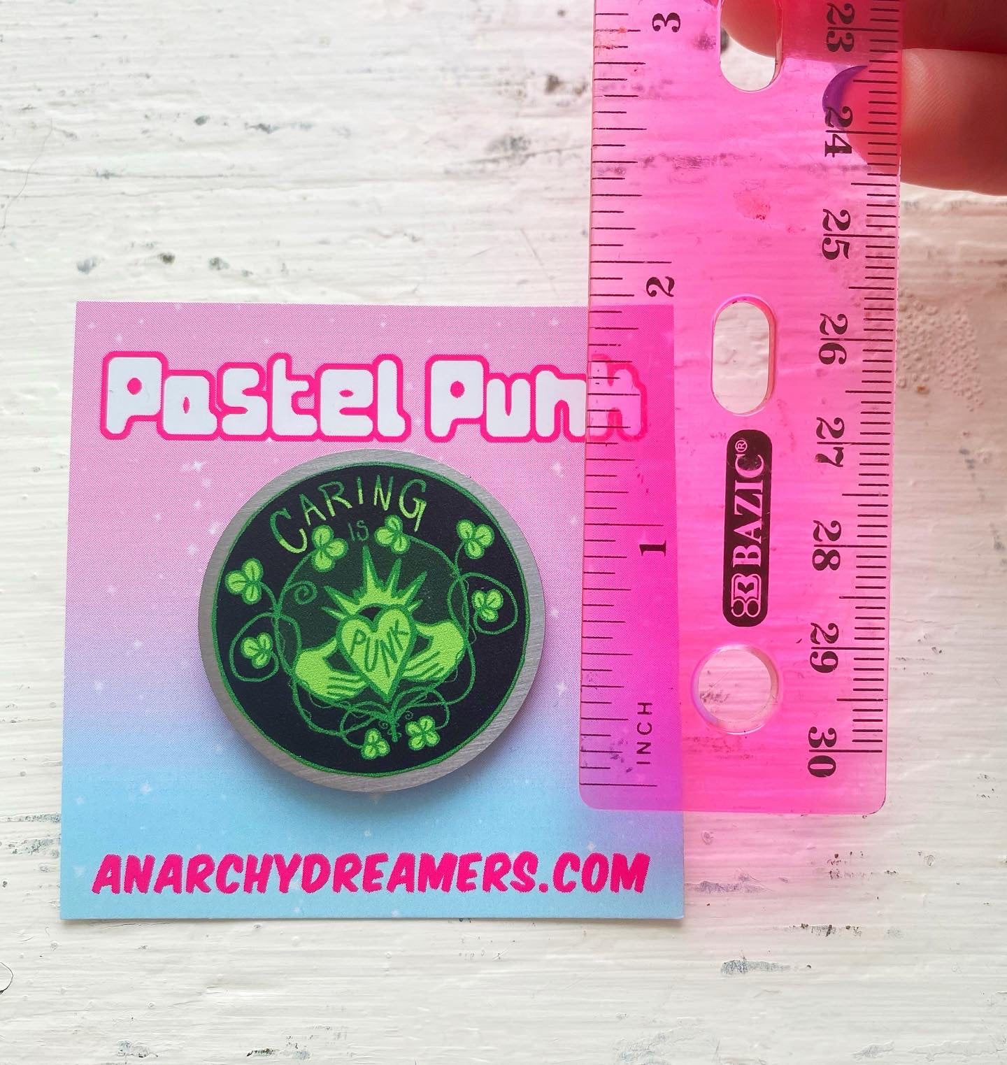 Caring is Punk Claddagh Ring Eco-Friendly Enamel Pin
