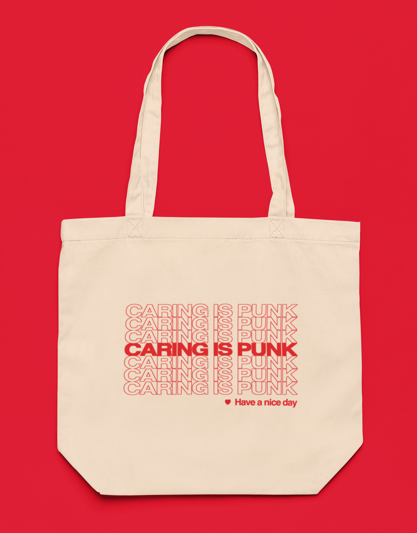Spring 2024 Caring is Punk Tote Bag