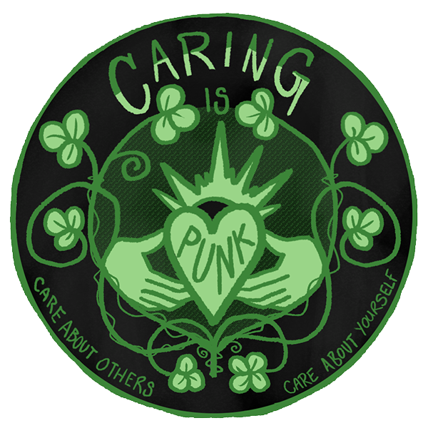 Caring is Punk Iron-on Patches
