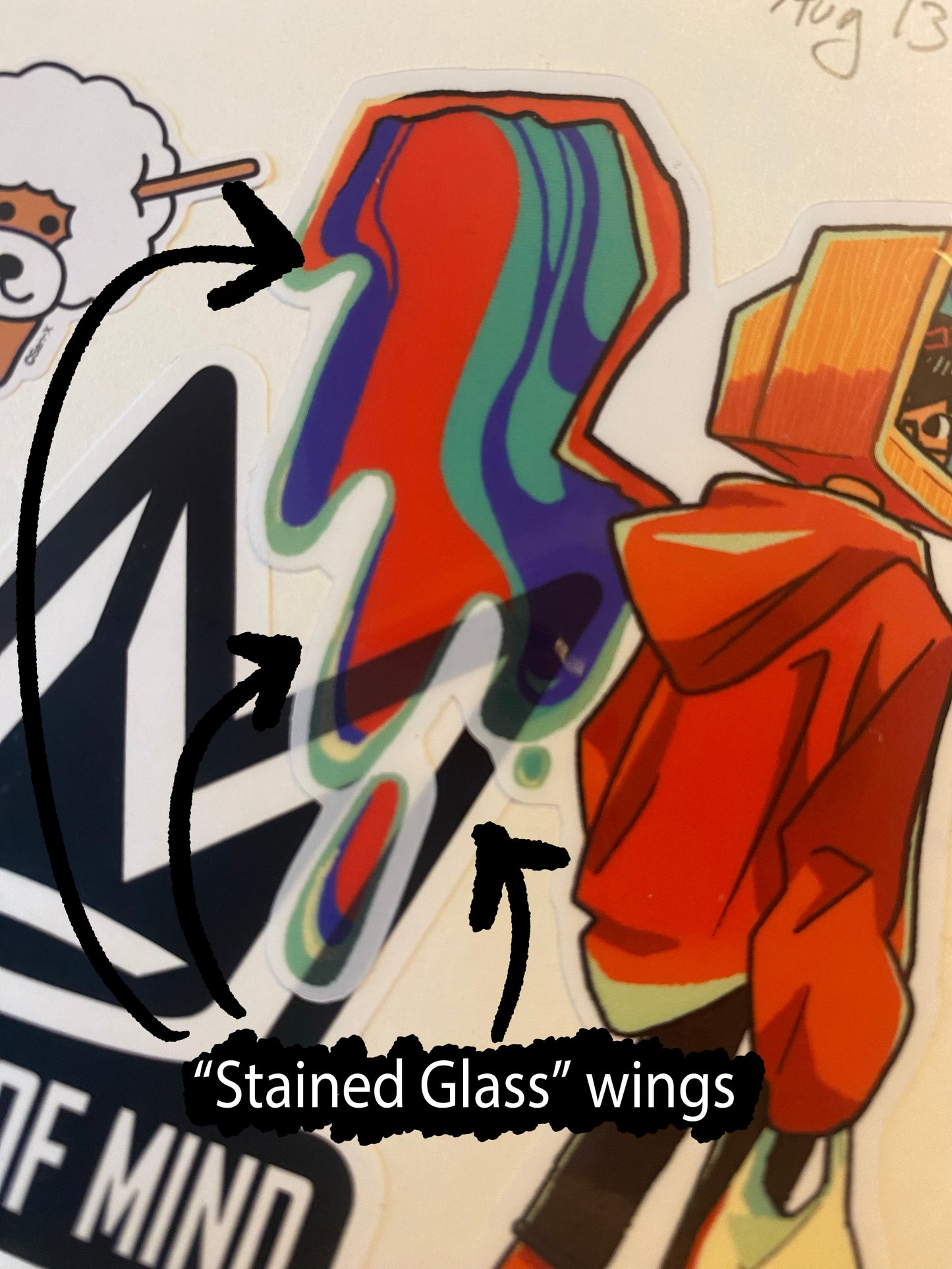Satined Glass-Effect TV Head Couple Vinyl Stickers