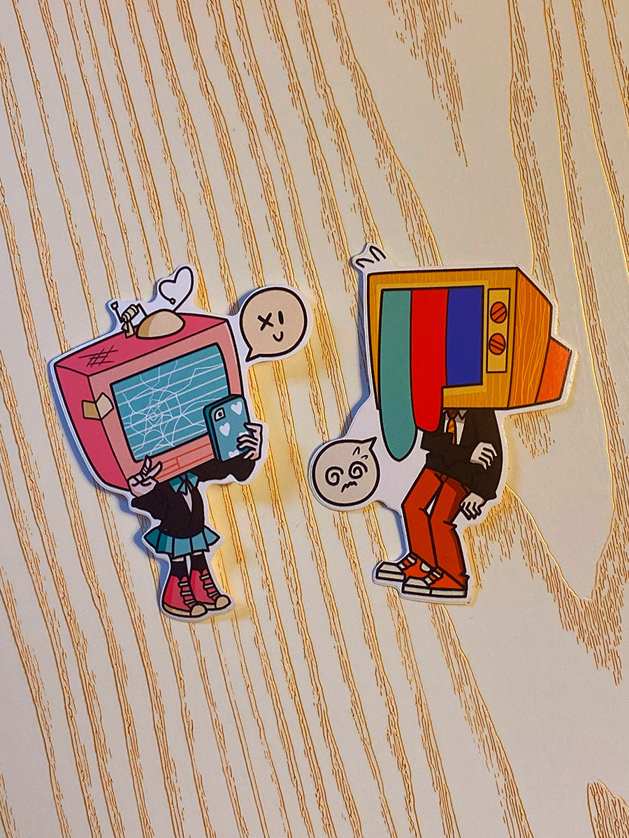 Kiss-Cut TV Head Stickers